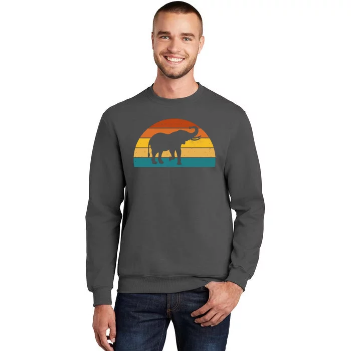 Elephant Lover Retro Sunset Tall Sweatshirt