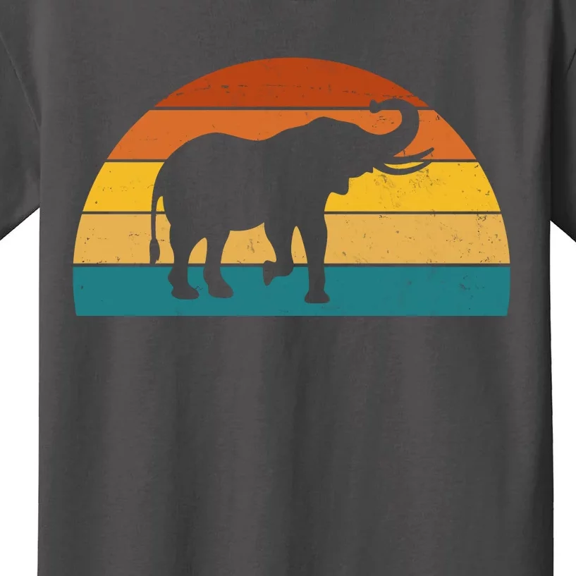 Elephant Lover Retro Sunset Kids T-Shirt