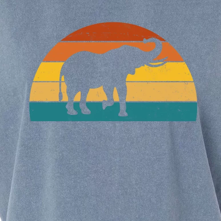 Elephant Lover Retro Sunset Garment-Dyed Women's Muscle Tee