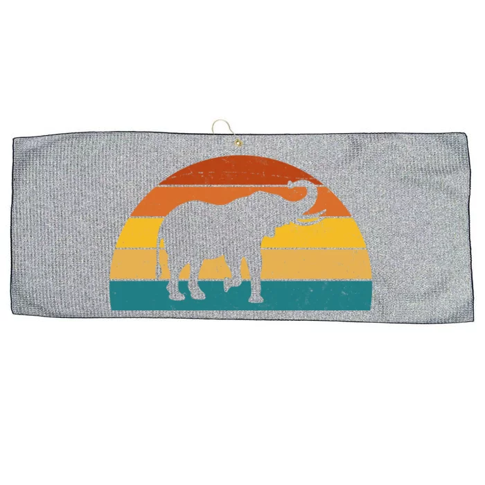 Elephant Lover Retro Sunset Large Microfiber Waffle Golf Towel