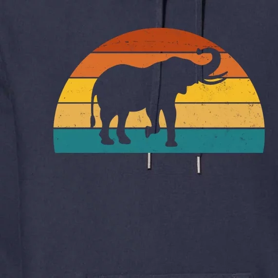 Elephant Lover Retro Sunset Premium Hoodie