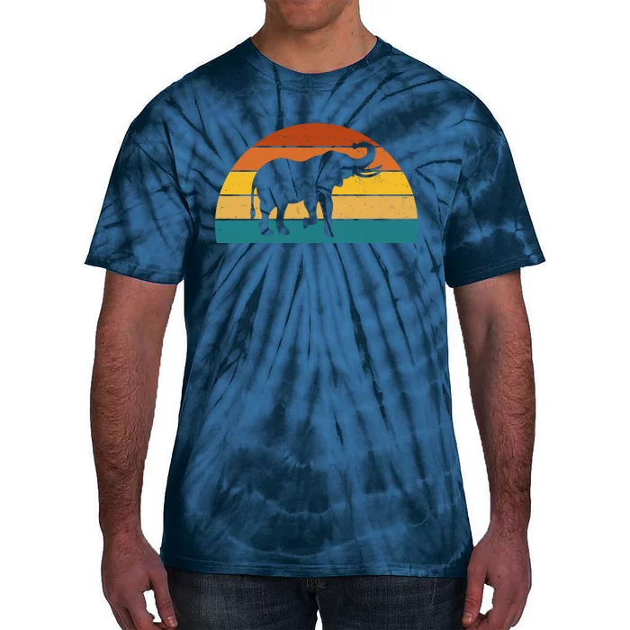 Elephant Lover Retro Sunset Tie-Dye T-Shirt