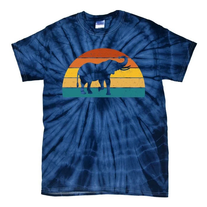 Elephant Lover Retro Sunset Tie-Dye T-Shirt