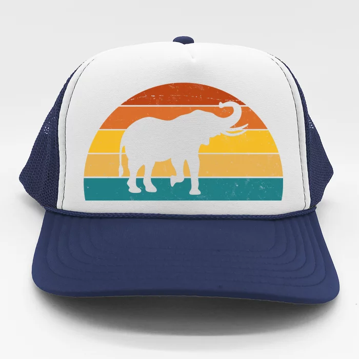 Elephant Lover Retro Sunset Trucker Hat