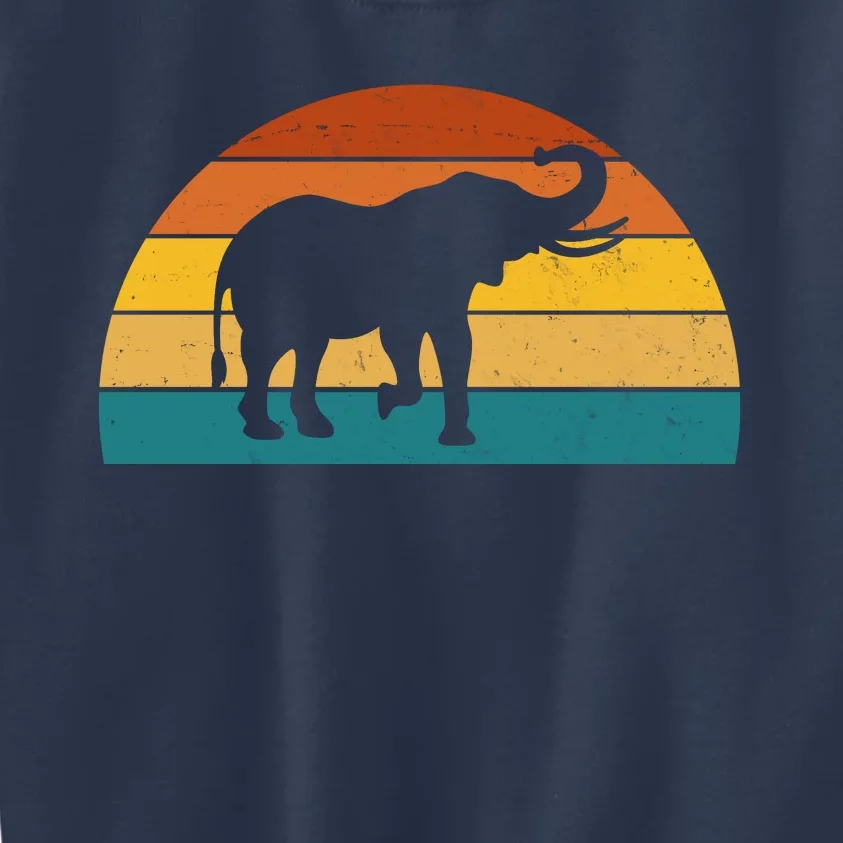 Elephant Lover Retro Sunset Kids Sweatshirt