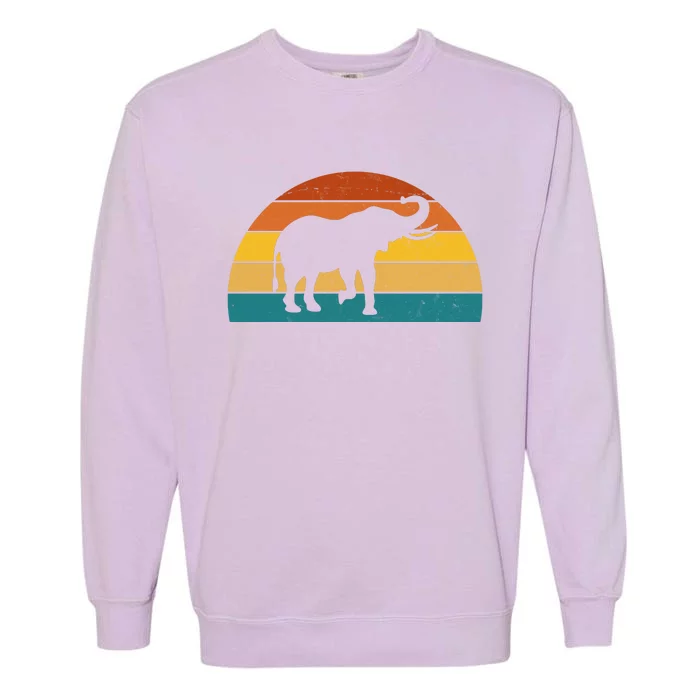 Elephant Lover Retro Sunset Garment-Dyed Sweatshirt