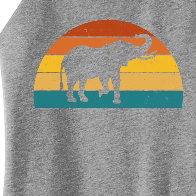 Elephant Lover Retro Sunset Women’s Perfect Tri Rocker Tank