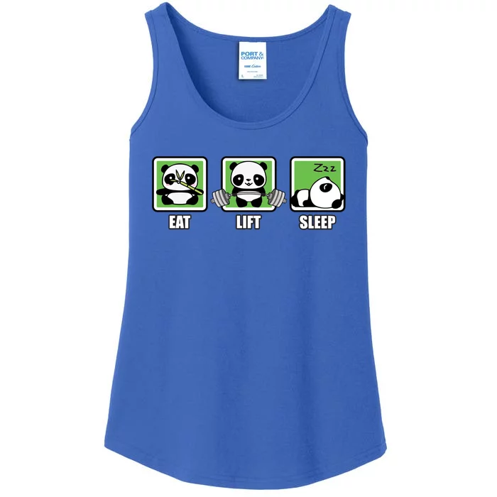 Eat Lift Sleep Cute Anime Panda Cartoon Gym Motivational Cute Gift Ladies Essential Tank