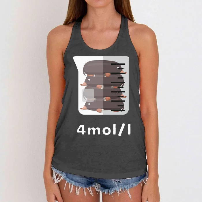 Experiment Lab Science Student Chemistry Teacher Mole Women's Knotted Racerback Tank