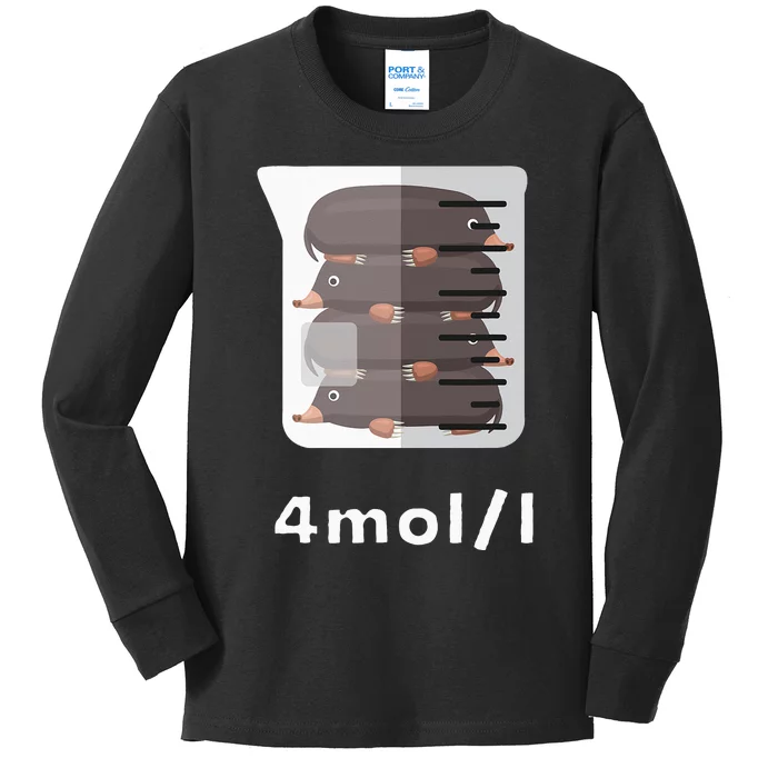 Experiment Lab Science Student Chemistry Teacher Mole Kids Long Sleeve Shirt