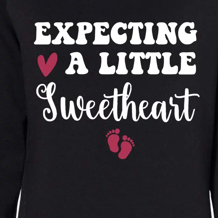 Expecting Little Sweetheart Valentine Pregnancy Announcement Womens California Wash Sweatshirt