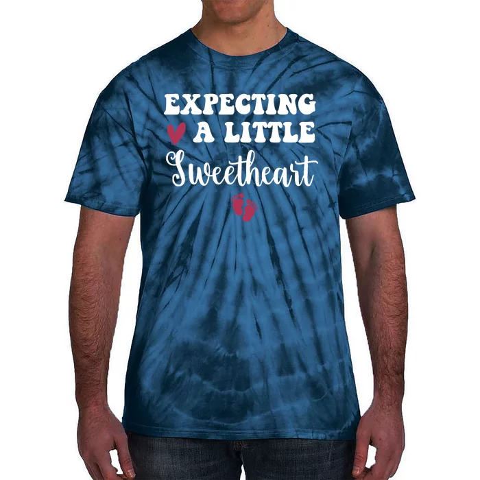 Expecting Little Sweetheart Valentine Pregnancy Announcement Tie-Dye T-Shirt