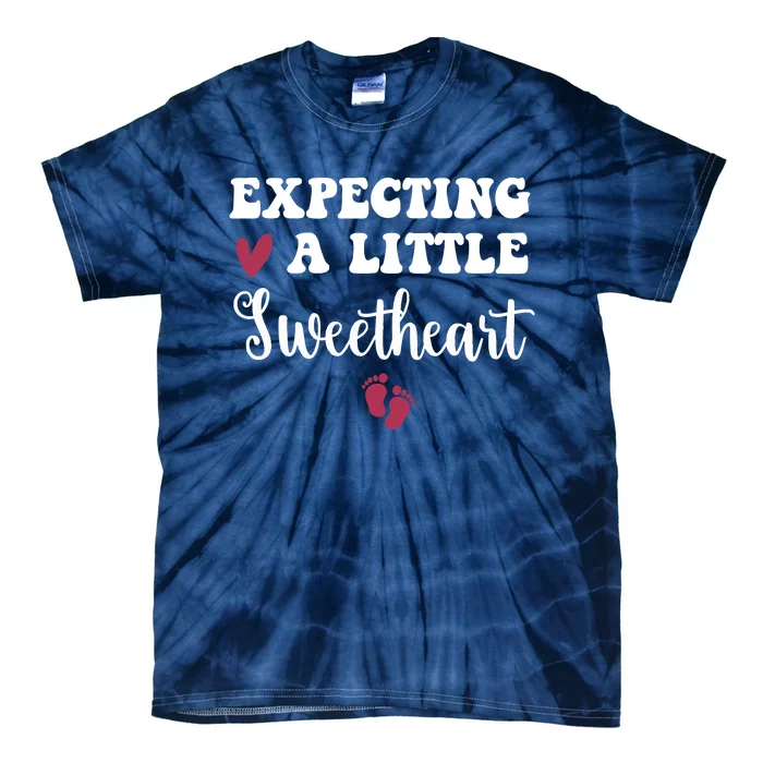 Expecting Little Sweetheart Valentine Pregnancy Announcement Tie-Dye T-Shirt