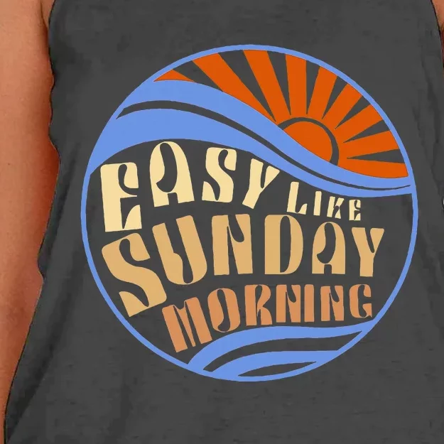 Easy Like Sunday Morning Positive Optimistic Women's Knotted Racerback Tank