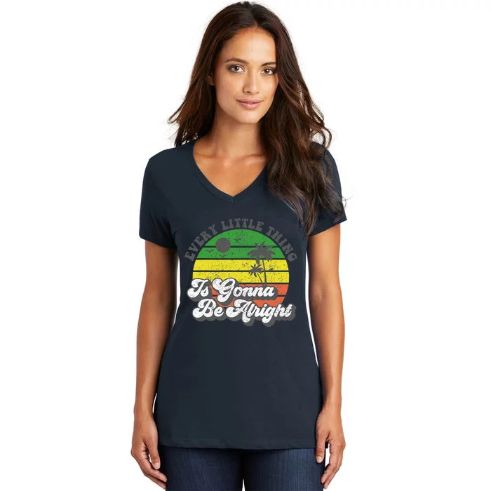 Every Little Thing Is Gonna Be Alright Jamaica Womens Gift Women's V-Neck T-Shirt