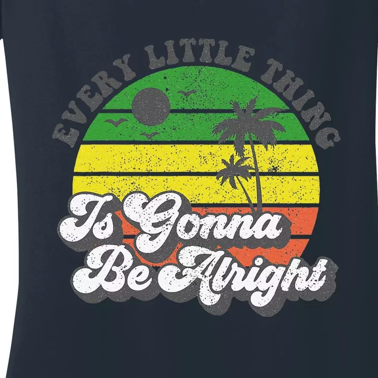 Every Little Thing Is Gonna Be Alright Jamaica Womens Gift Women's V-Neck T-Shirt