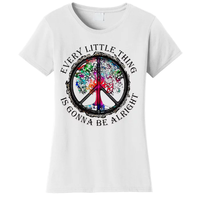 Every Little Thing Is Gonna Be Alright Yoga Tree Root Color Women's T-Shirt