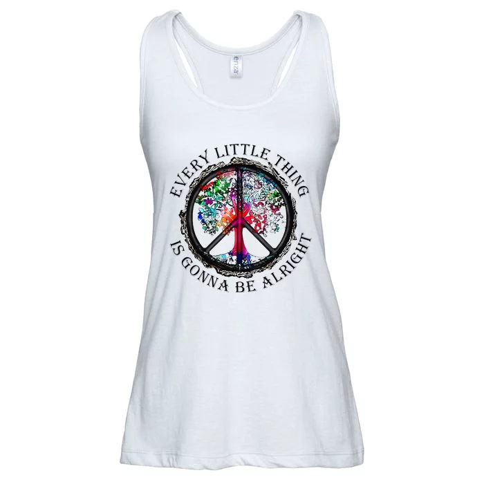 Every little thing is gonna be alright Yoga tree root color Ladies Essential Flowy Tank