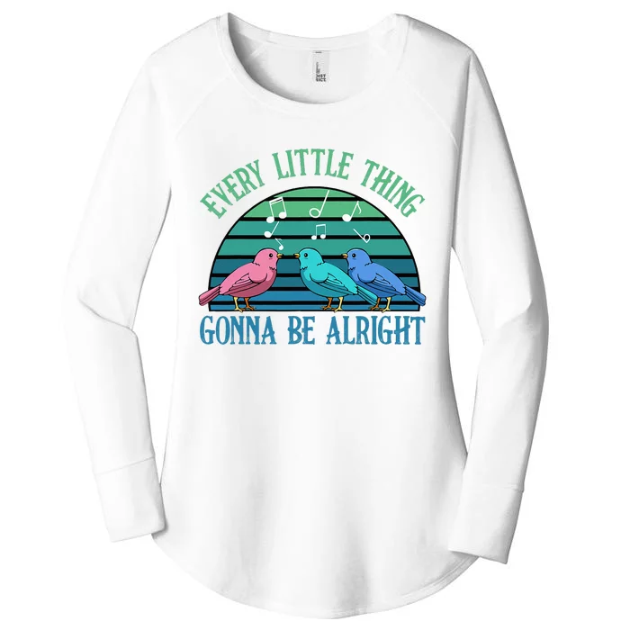 Every Little Thing Is Gonna Be Alright Bird Cute Adorable Women's Perfect Tri Tunic Long Sleeve Shirt