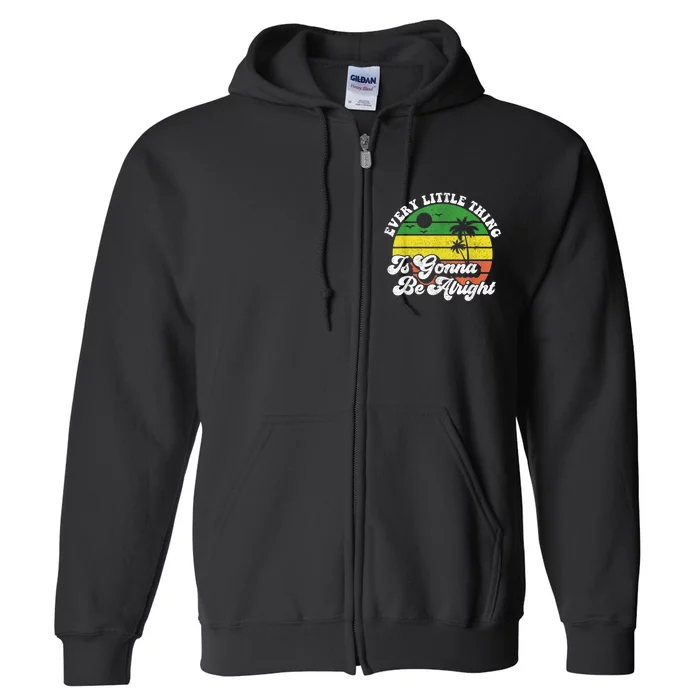 Every Little Thing Is Gonna Be Alright Jamaica Womens Full Zip Hoodie