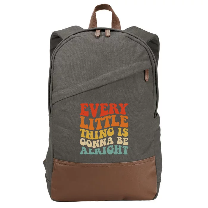 Every Little Thing Is Gonna Be Alright Retro Vintage Groovy Cotton Canvas Backpack