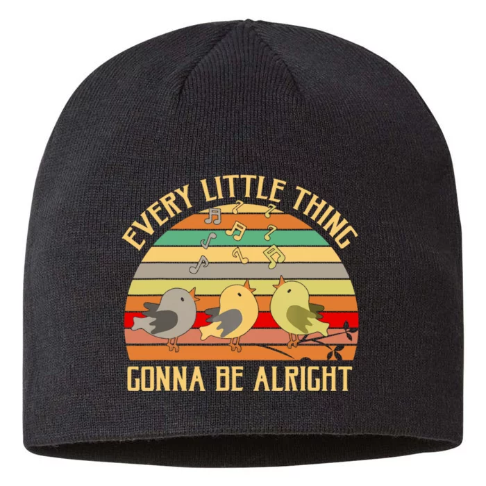 Every Little Thing Gonna Be Alright Bird Retro Quote 8 1/2in Sustainable Knit Beanie