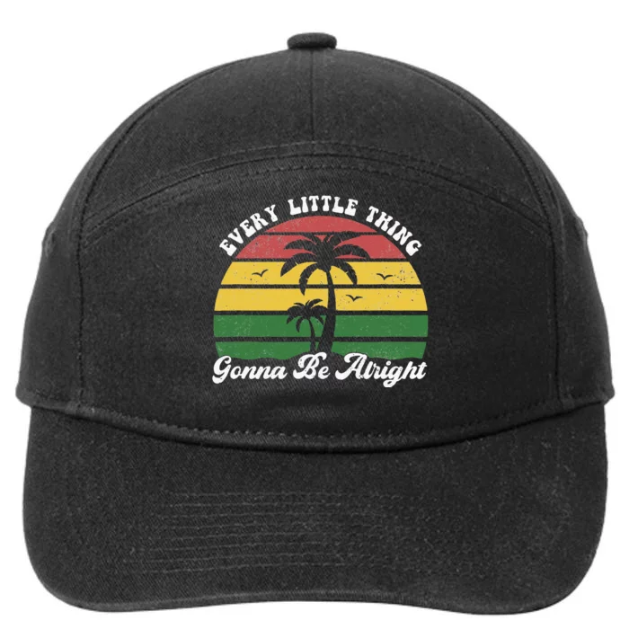 Every Little Thing Is Gonna Be Alright Jamaica Funny Reggae 7-Panel Snapback Hat