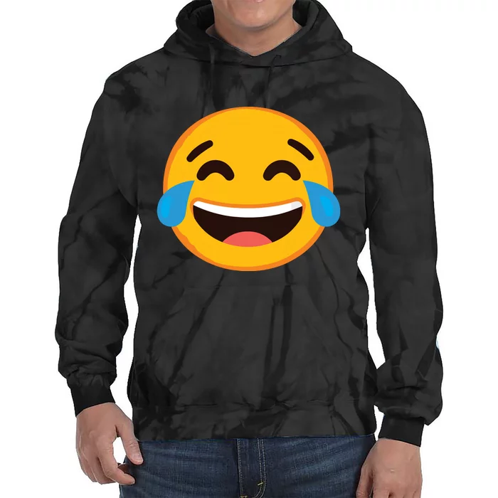 Emoticon Laughing Tears Face With Tears Of Joy Gift Tie Dye Hoodie