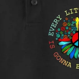 Every Little Thing Is Gonna Be Alright Hippie Flower Dry Zone Grid Performance Polo