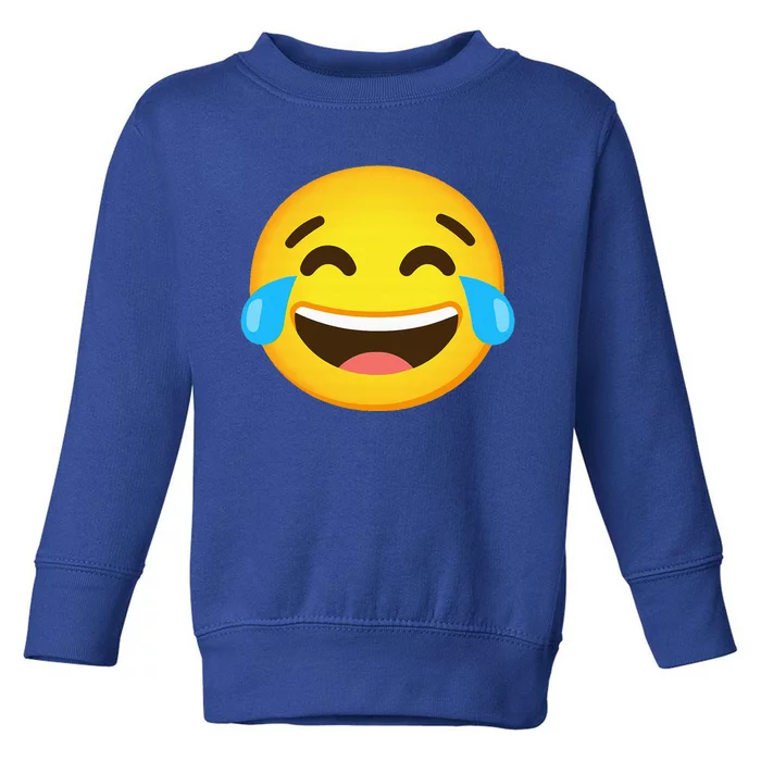 Emoticon Laughing Tears Face With Tears Of Joy Gift Toddler Sweatshirt