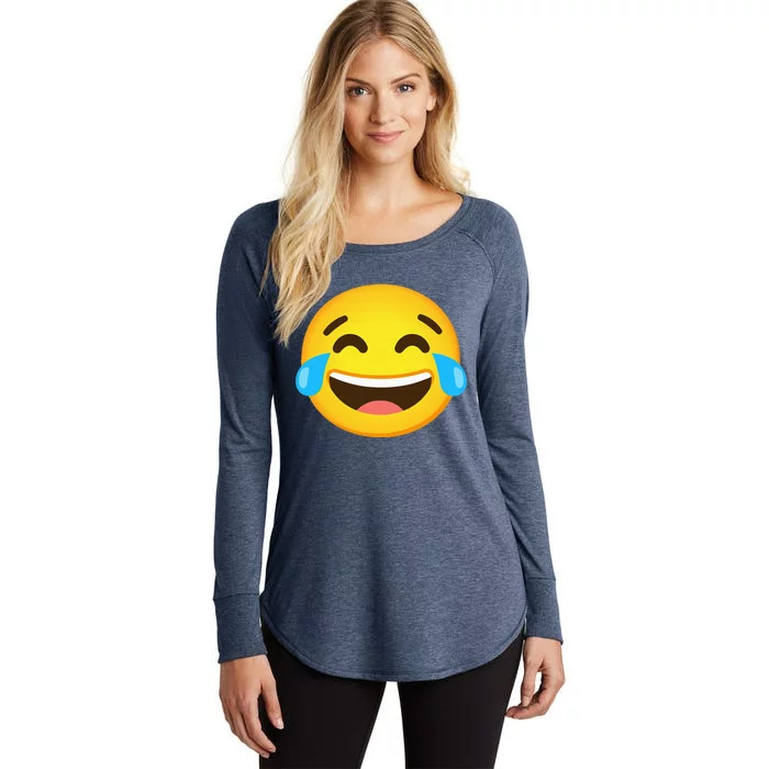 Emoticon Laughing Tears Face With Tears Of Joy Gift Women's Perfect Tri Tunic Long Sleeve Shirt