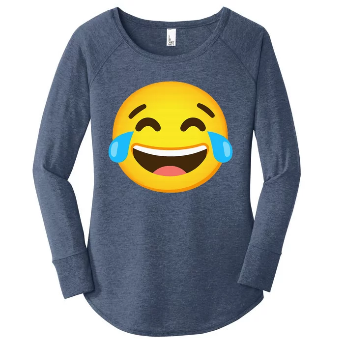 Emoticon Laughing Tears Face With Tears Of Joy Gift Women's Perfect Tri Tunic Long Sleeve Shirt