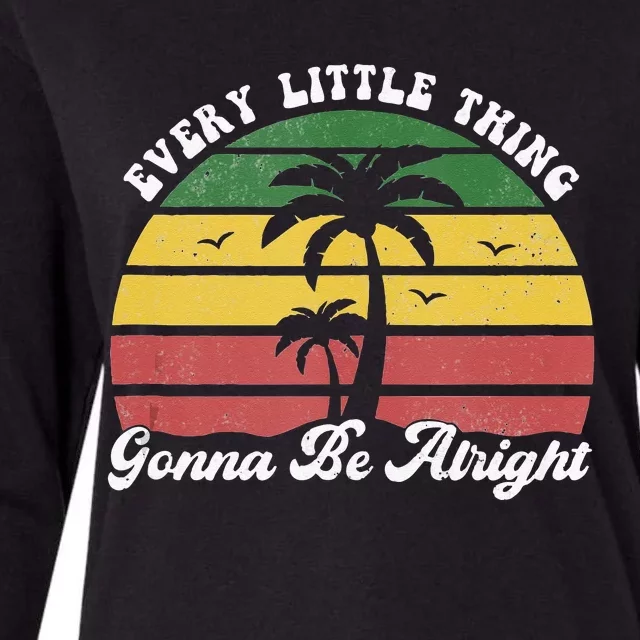 Every Little Thing Is Gonna Be Alright Jamaica Funny Reggae Womens Cotton Relaxed Long Sleeve T-Shirt