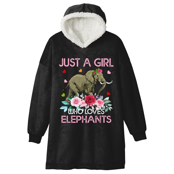 Elephant Lover Tee Just A Who Loves Elephants Hooded Wearable Blanket