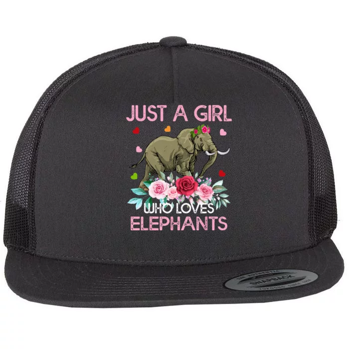 Elephant Lover Tee Just A Who Loves Elephants Flat Bill Trucker Hat