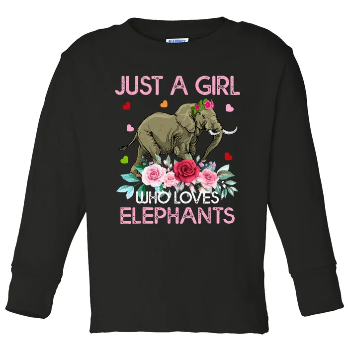 Elephant Lover Tee Just A Who Loves Elephants Toddler Long Sleeve Shirt