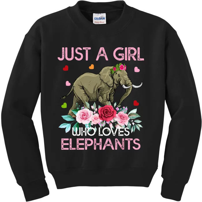 Elephant Lover Tee Just A Who Loves Elephants Kids Sweatshirt