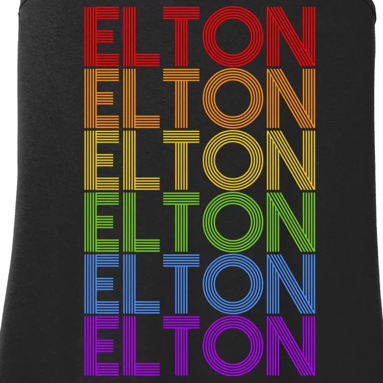 Elton Wordmark Pattern Retro Style Ladies Essential Tank