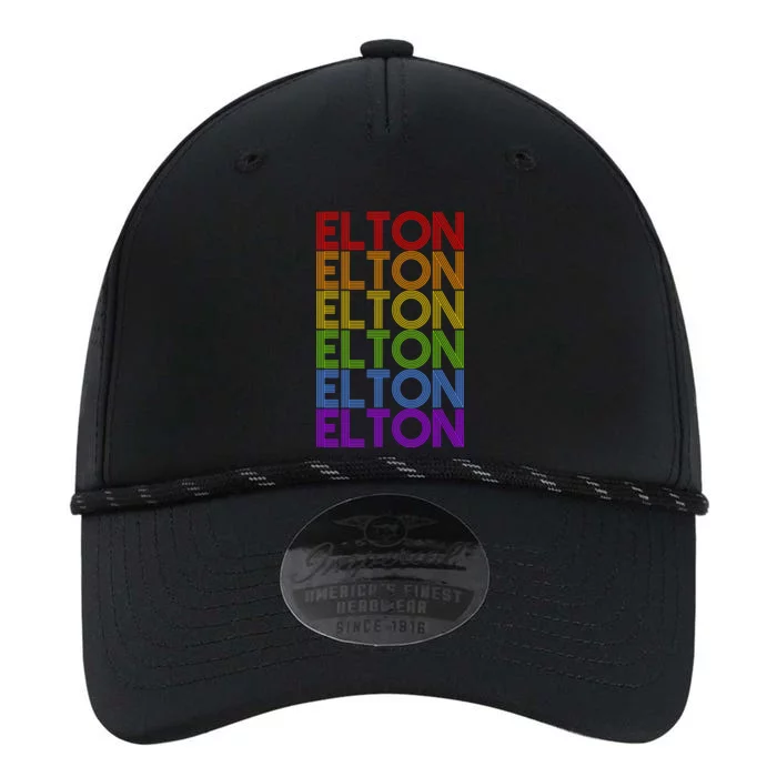 Elton Wordmark Pattern Retro Style Performance The Dyno Cap