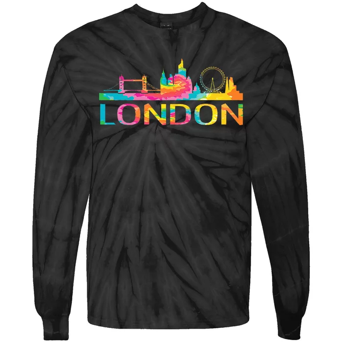 England London Uk British London Tie-Dye Long Sleeve Shirt