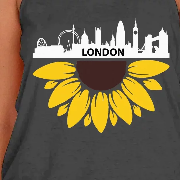 England London Uk British London Women's Knotted Racerback Tank