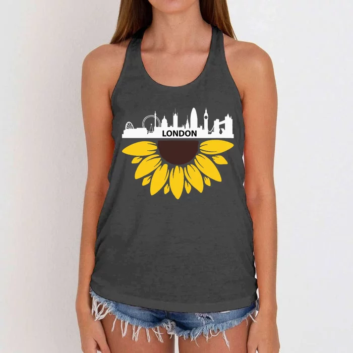 England London Uk British London Women's Knotted Racerback Tank