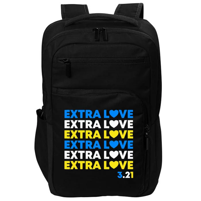 Extra Love World Down Syndrome Awareness March 21 T21 Impact Tech Backpack