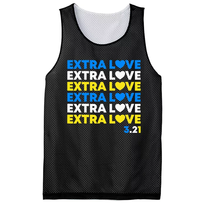 Extra Love World Down Syndrome Awareness March 21 T21 Mesh Reversible Basketball Jersey Tank