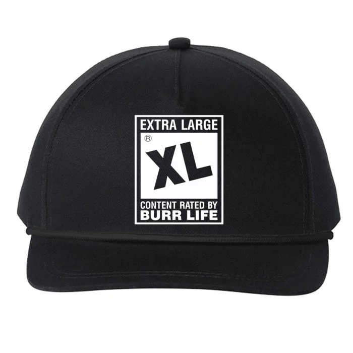 Extra Large Xl Content Rated By Burr Life Snapback Five-Panel Rope Hat