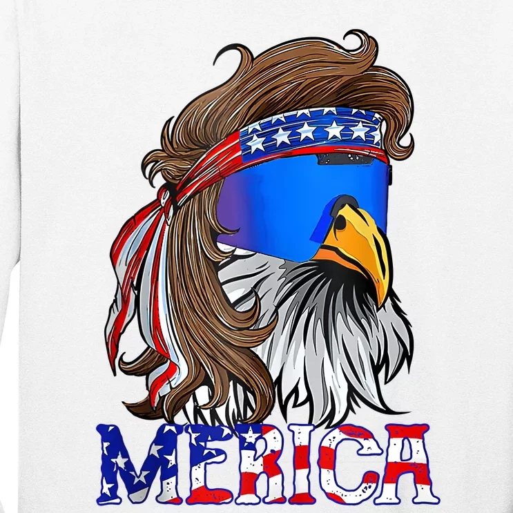 Eagle Mullet 4th Of July USA American Flag Merica Long Sleeve Shirt