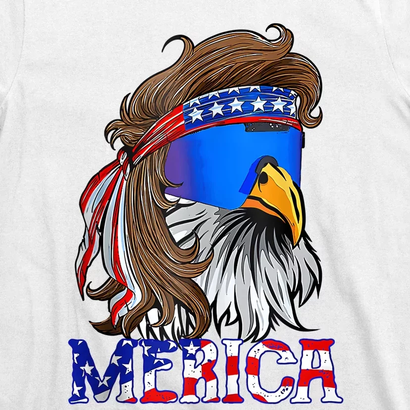 Eagle Mullet 4th Of July USA American Flag Merica T-Shirt