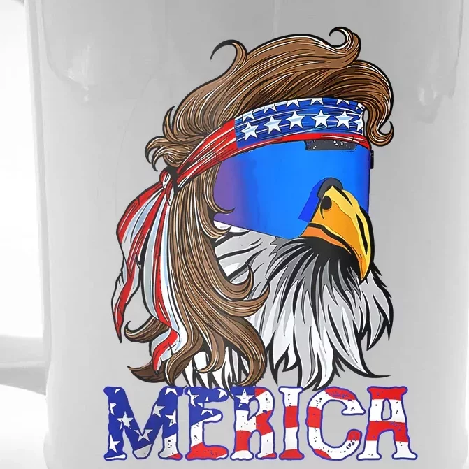 Eagle Mullet 4th Of July USA American Flag Merica Front & Back Beer Stein