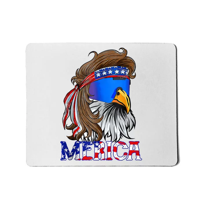 Eagle Mullet 4th Of July USA American Flag Merica Mousepad