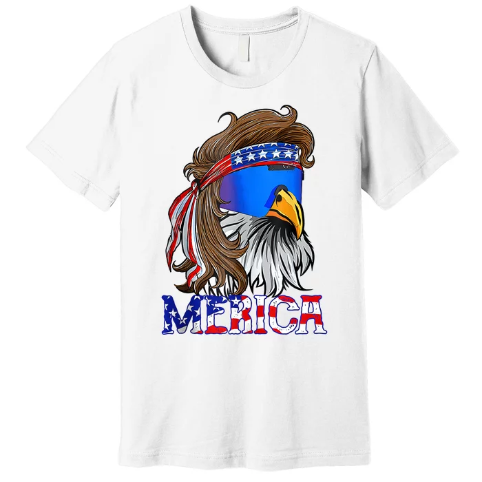 Eagle Mullet 4th Of July USA American Flag Merica Premium T-Shirt